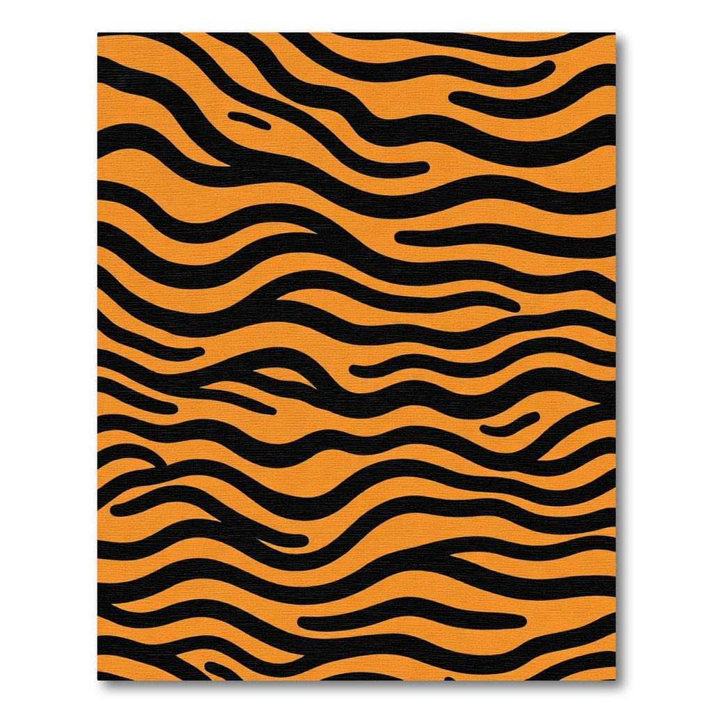 Bold Orange Black Animal Stripes Rug
