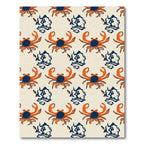 Orange Crab And Shell Navy Accents Rug