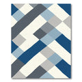 Abstract Blue Gray Checkerboard Rug