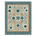 Marine Blue Compass Star Collection Rug