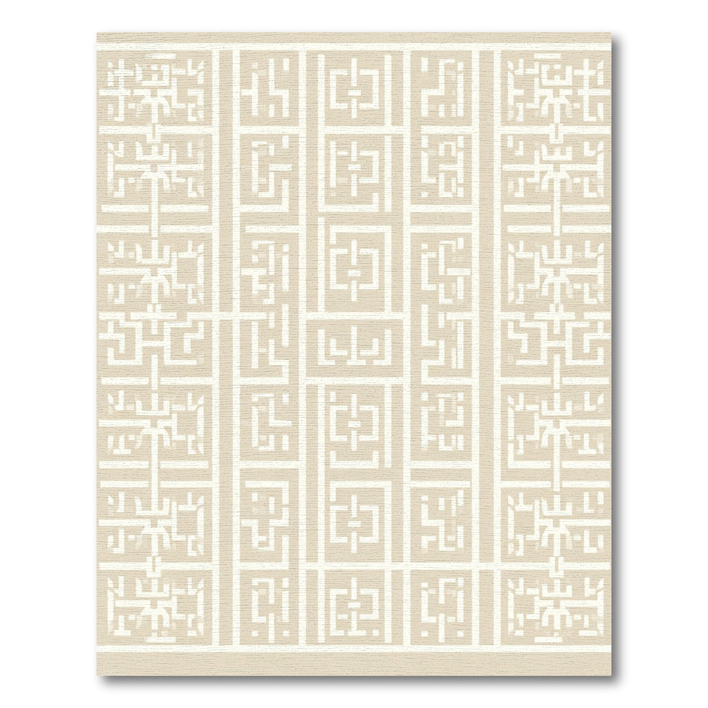 Beige Abstract Geometric Lattice Rug