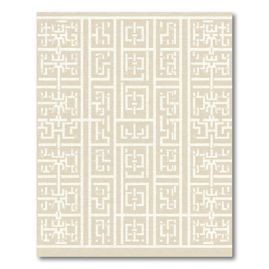Beige Abstract Geometric Lattice Rug