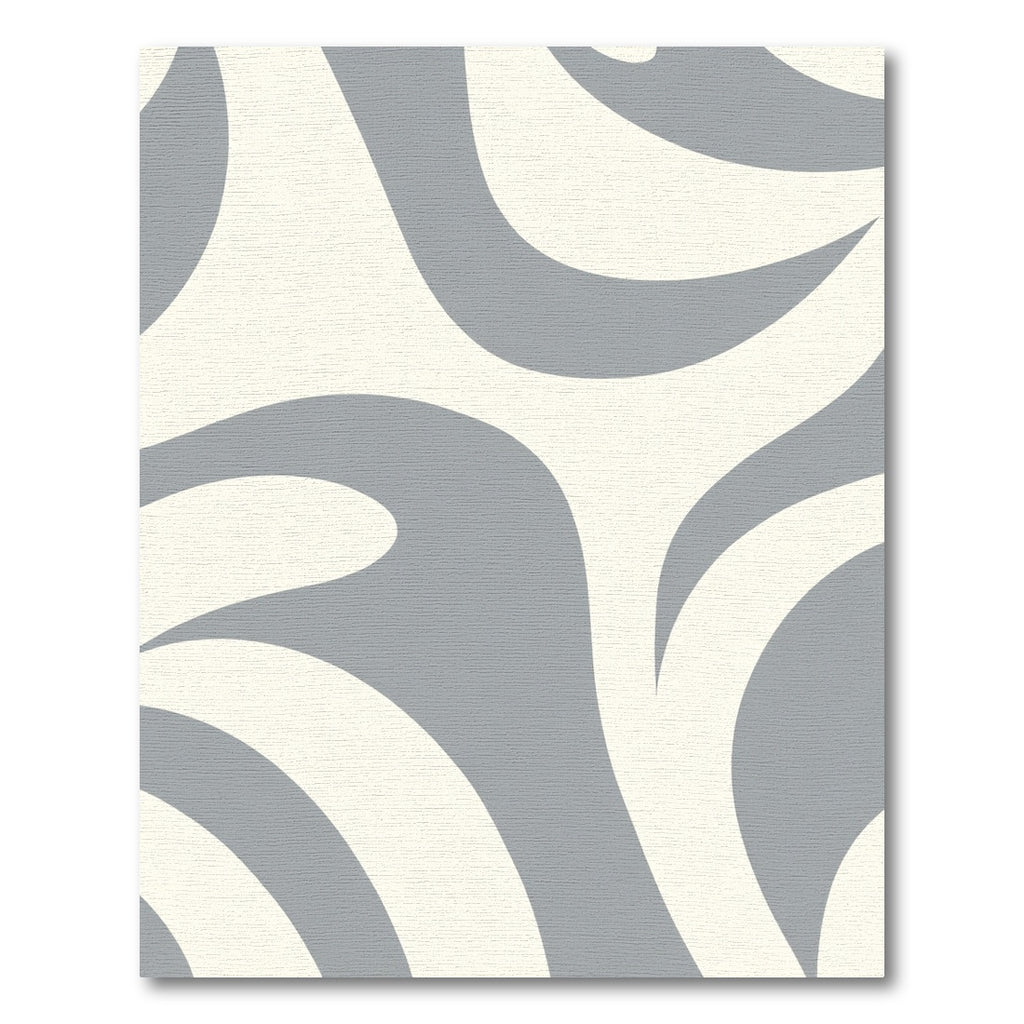 Gray Cream Abstract Swirl Rug