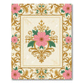 Pink Floral Golden Swirl Ornament Rug