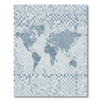 Pixelated World Map Gray Rug
