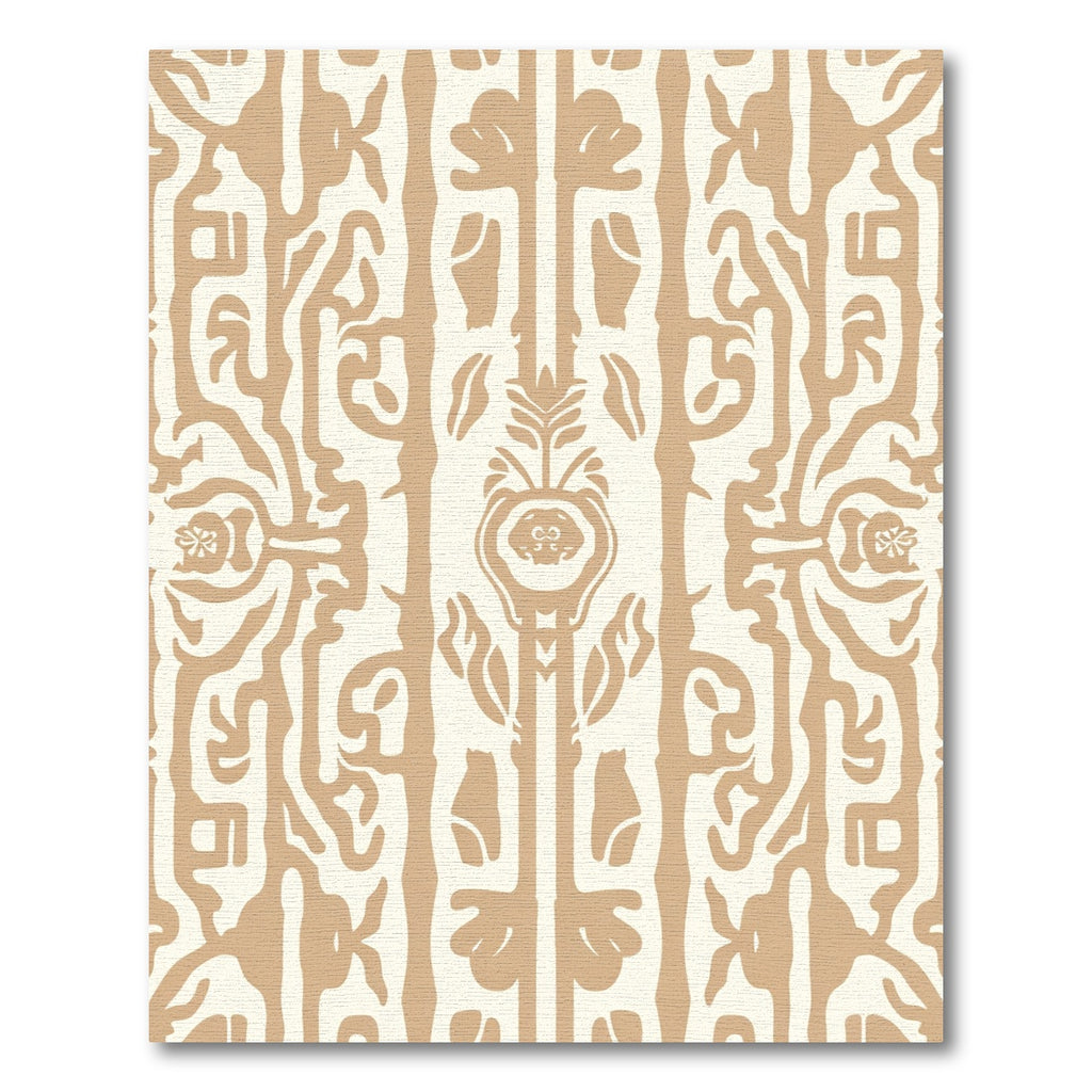 Earthy Tan Abstract Botanical Flow Rug