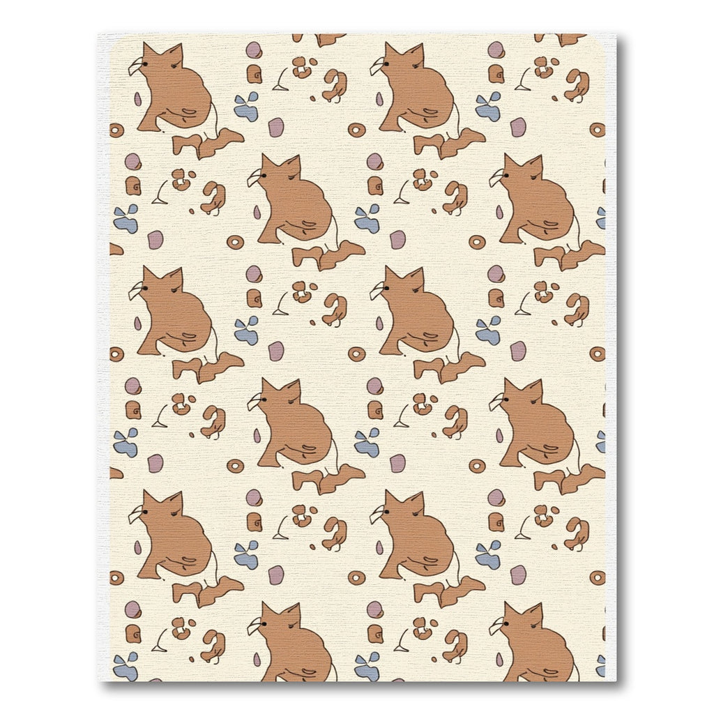 Whimsical Brown Cat Spotted Pattern Rug