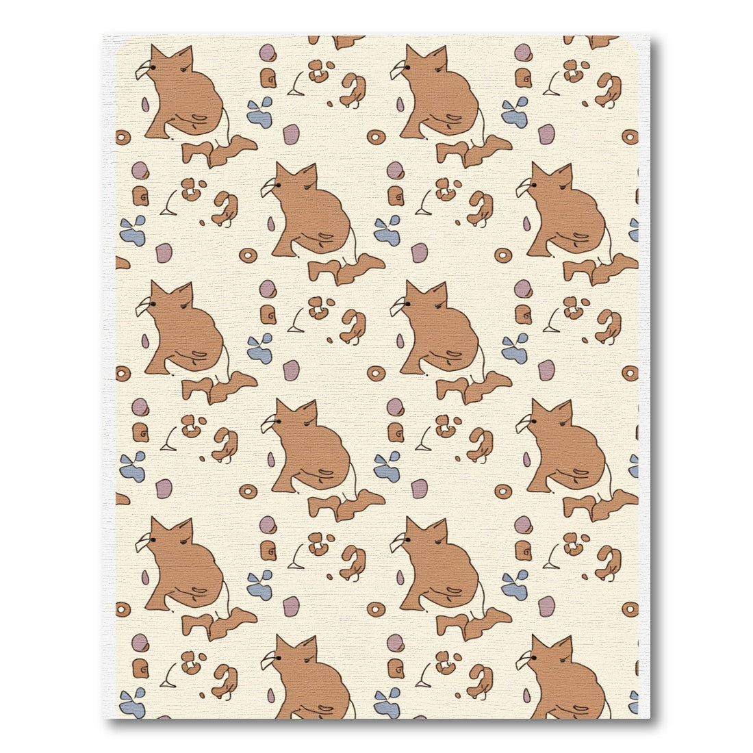 Whimsical Brown Cat Spotted Pattern Rug