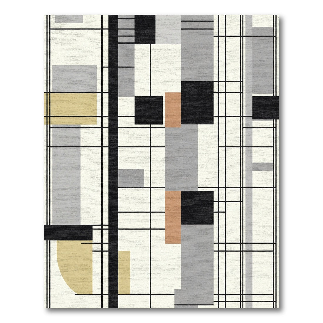 Abstract Geometric Grid blocks Rug