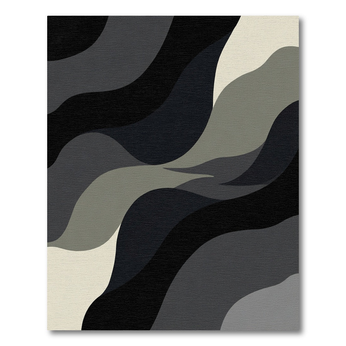 Monochromatic Abstract Wavy Rug