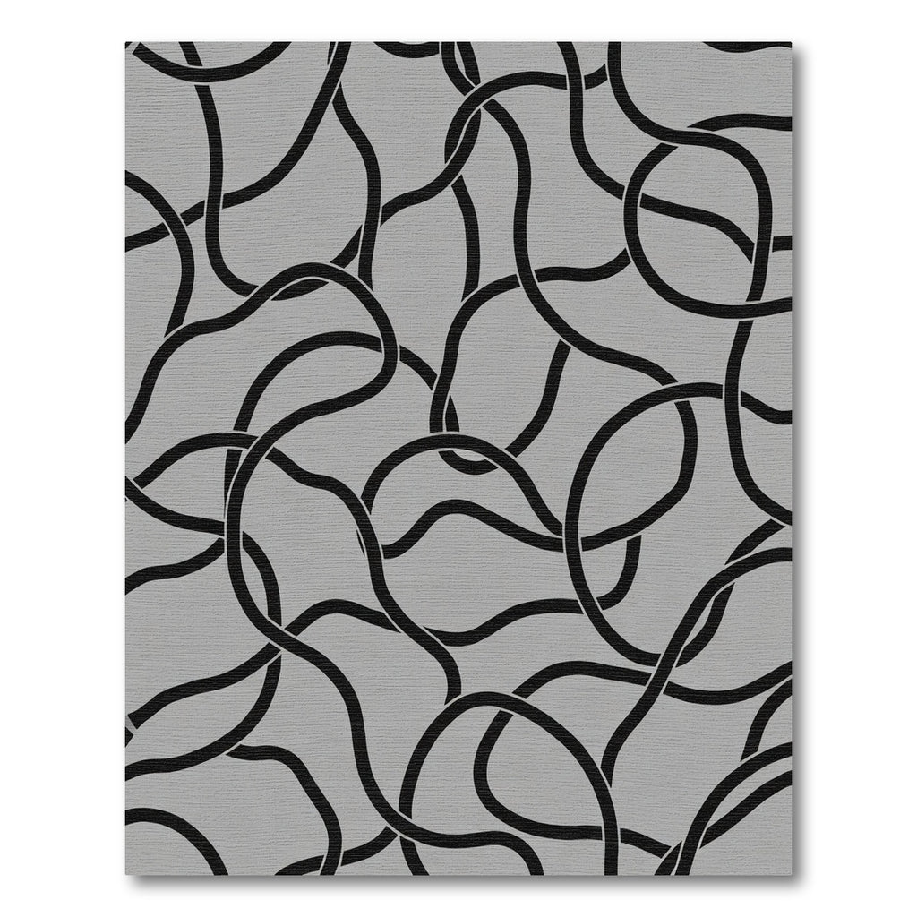 Monochrome Subtle Interlaced Loops Rug