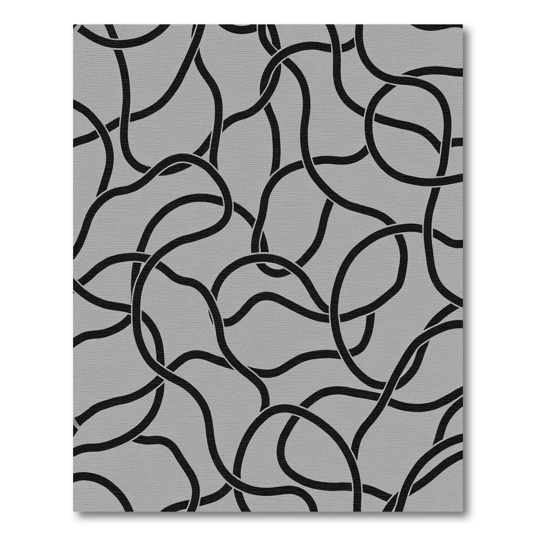 Monochrome Subtle Interlaced Loops Rug