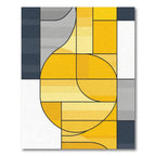 Abstract Yellow Gold Geometric Segments Rug