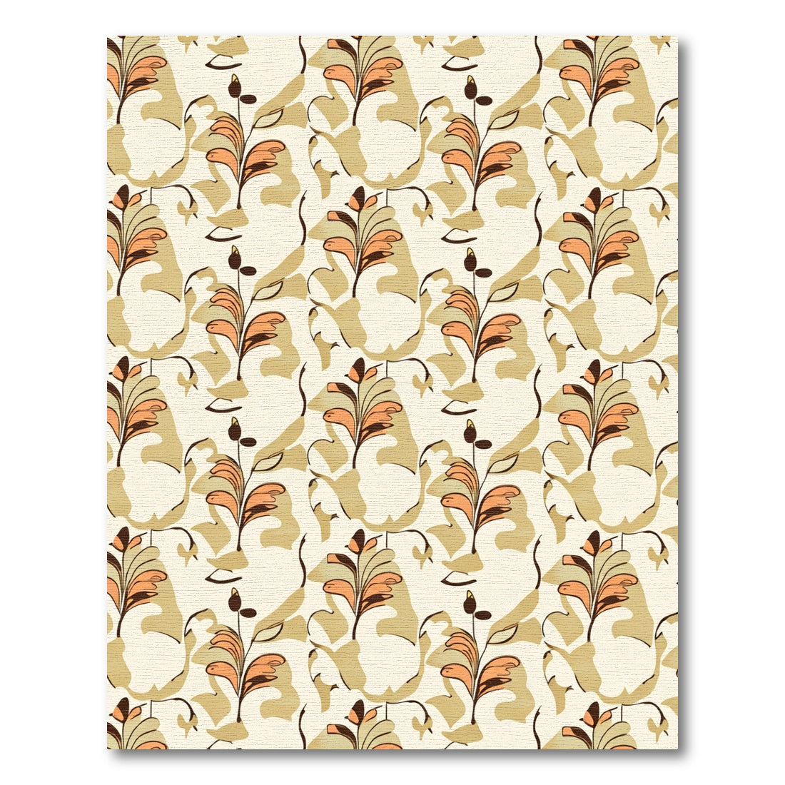 Earthy Tones Floral Branch Arrangement Rug