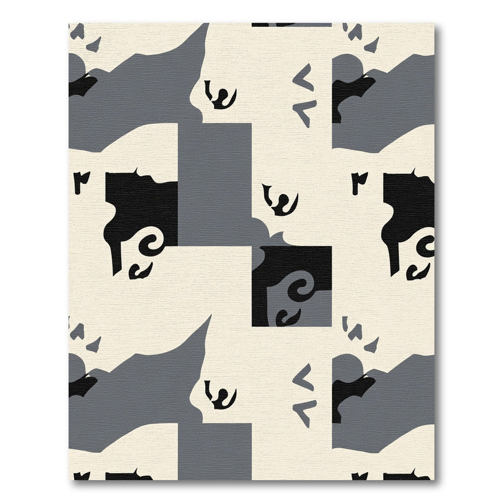 Monochrome Abstract Landscape Cubist Rug