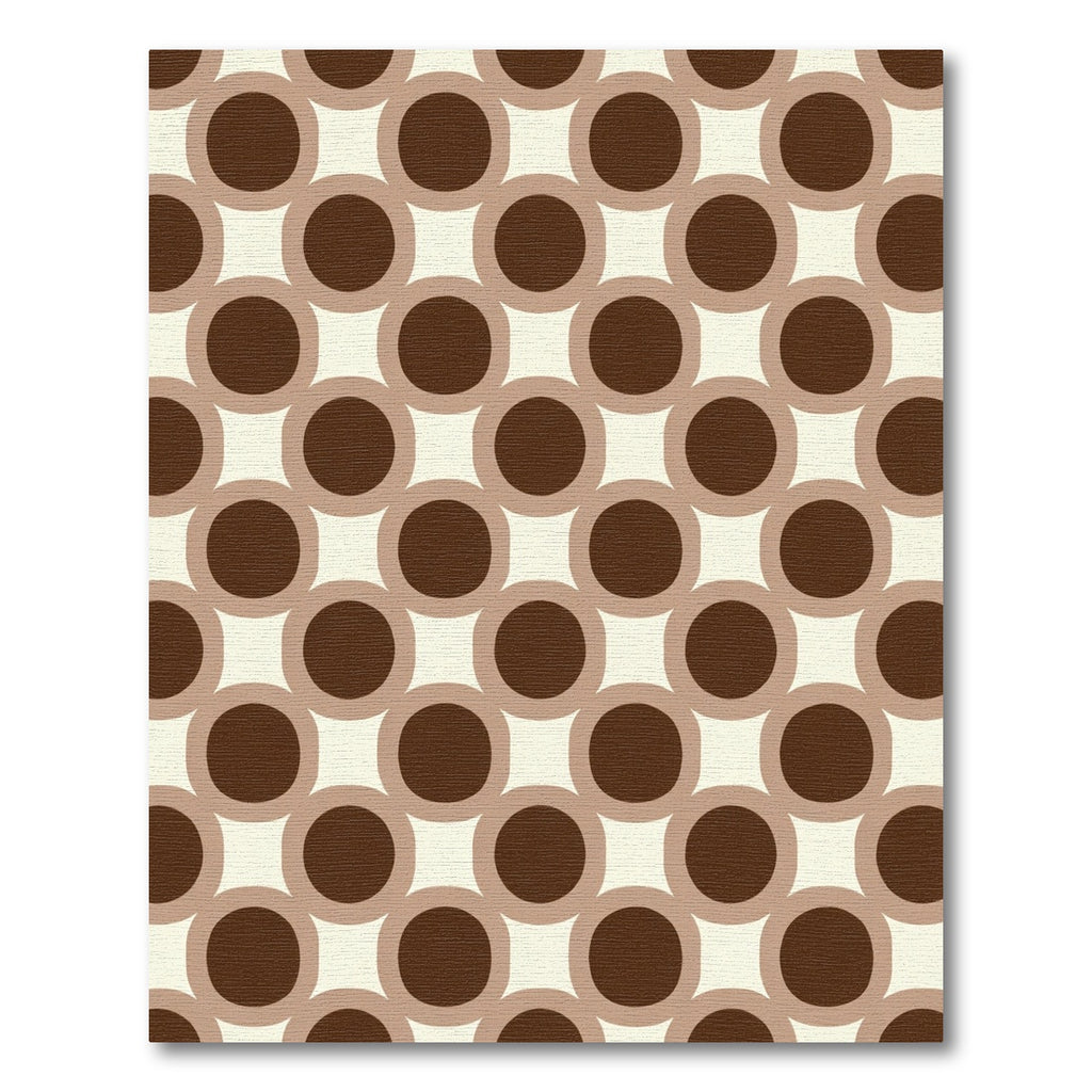 Retro Brown Circle Grid Rug