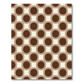 Retro Brown Circle Grid Rug