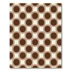 Retro Brown Circle Grid Rug