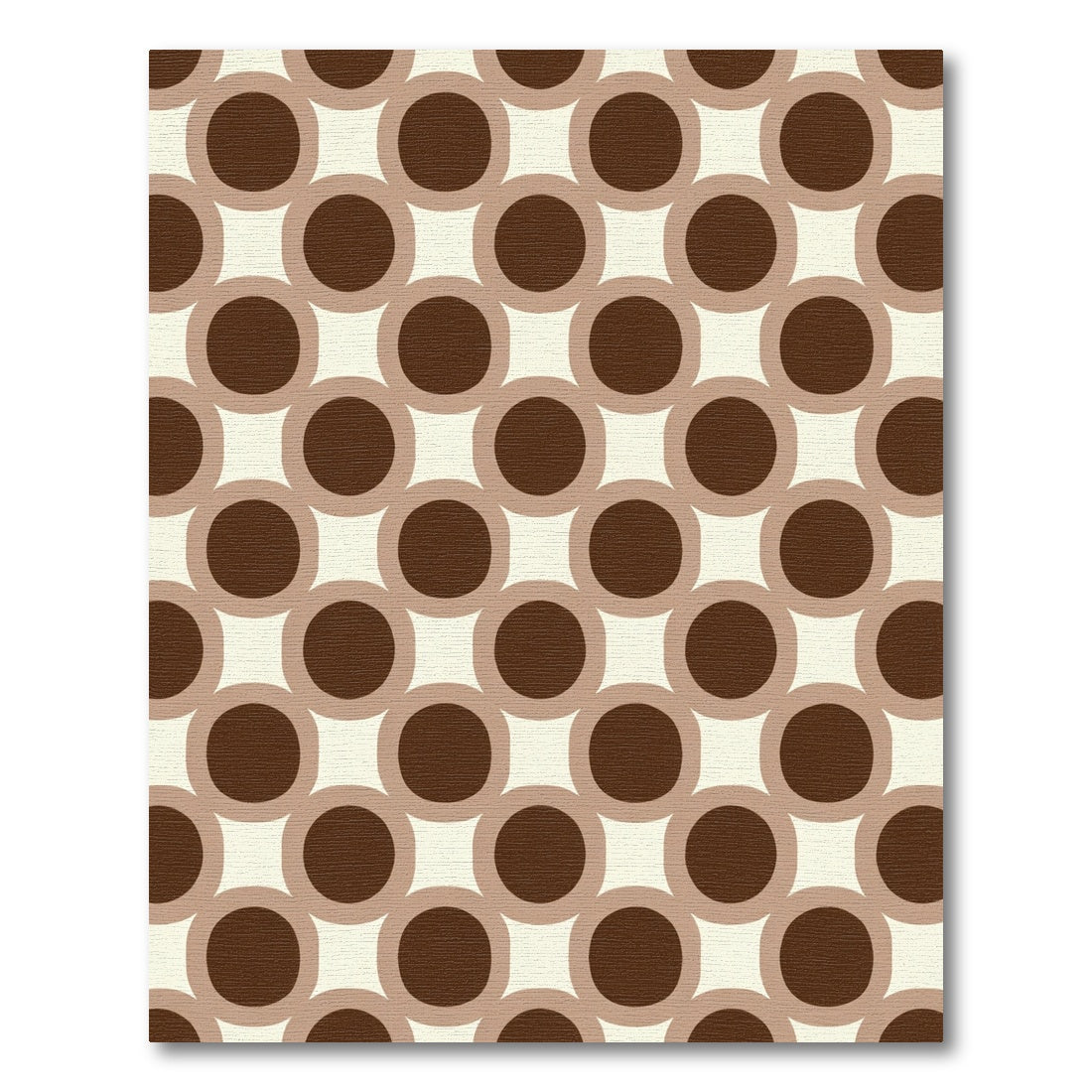 Retro Brown Circle Grid Rug
