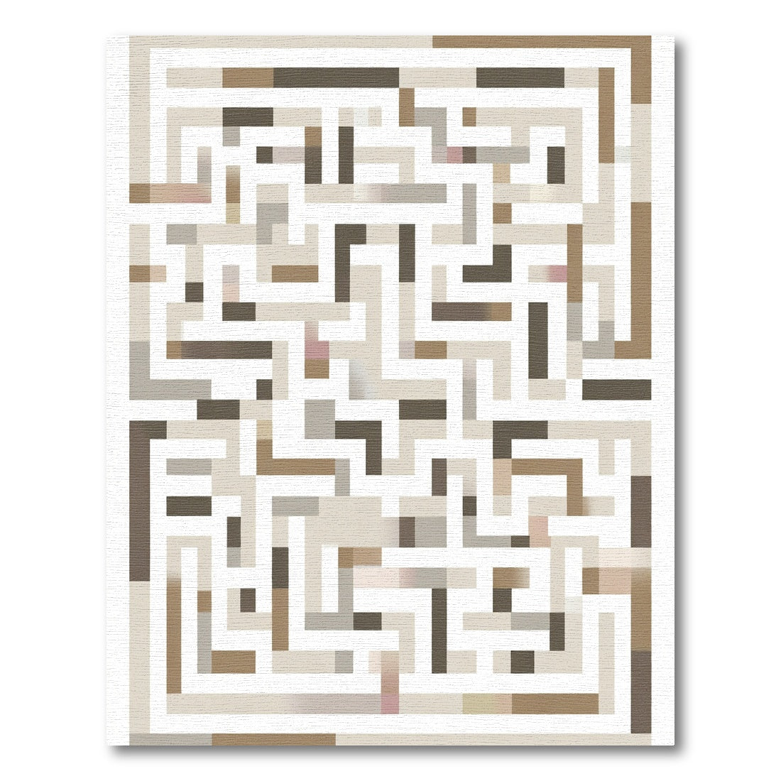 Geometric Maze Neutral Tones Rug