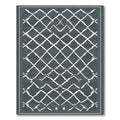Dark Gray Lattice Geometric Diamond Rug