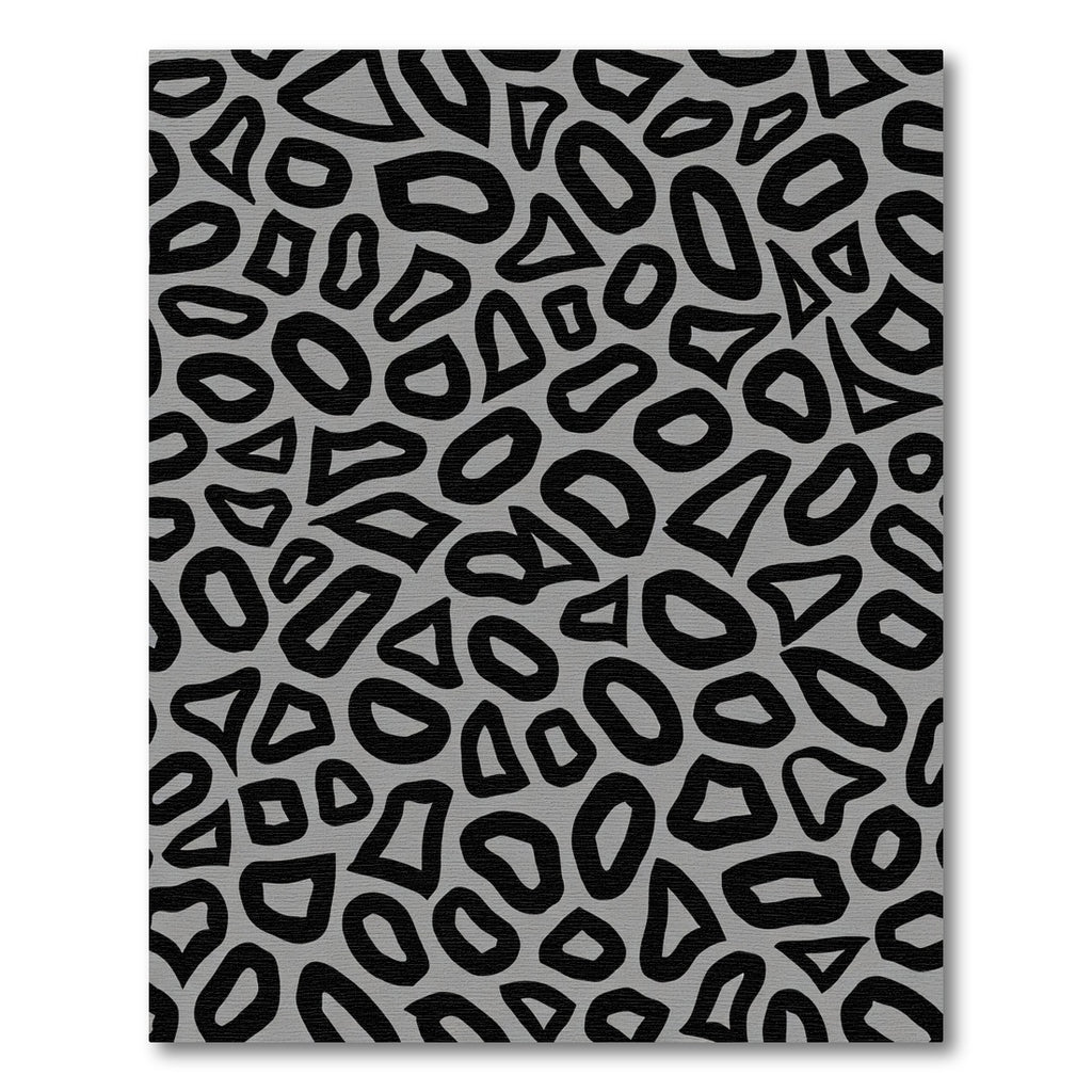 Monochrome Abstract Organic Shapes Rug