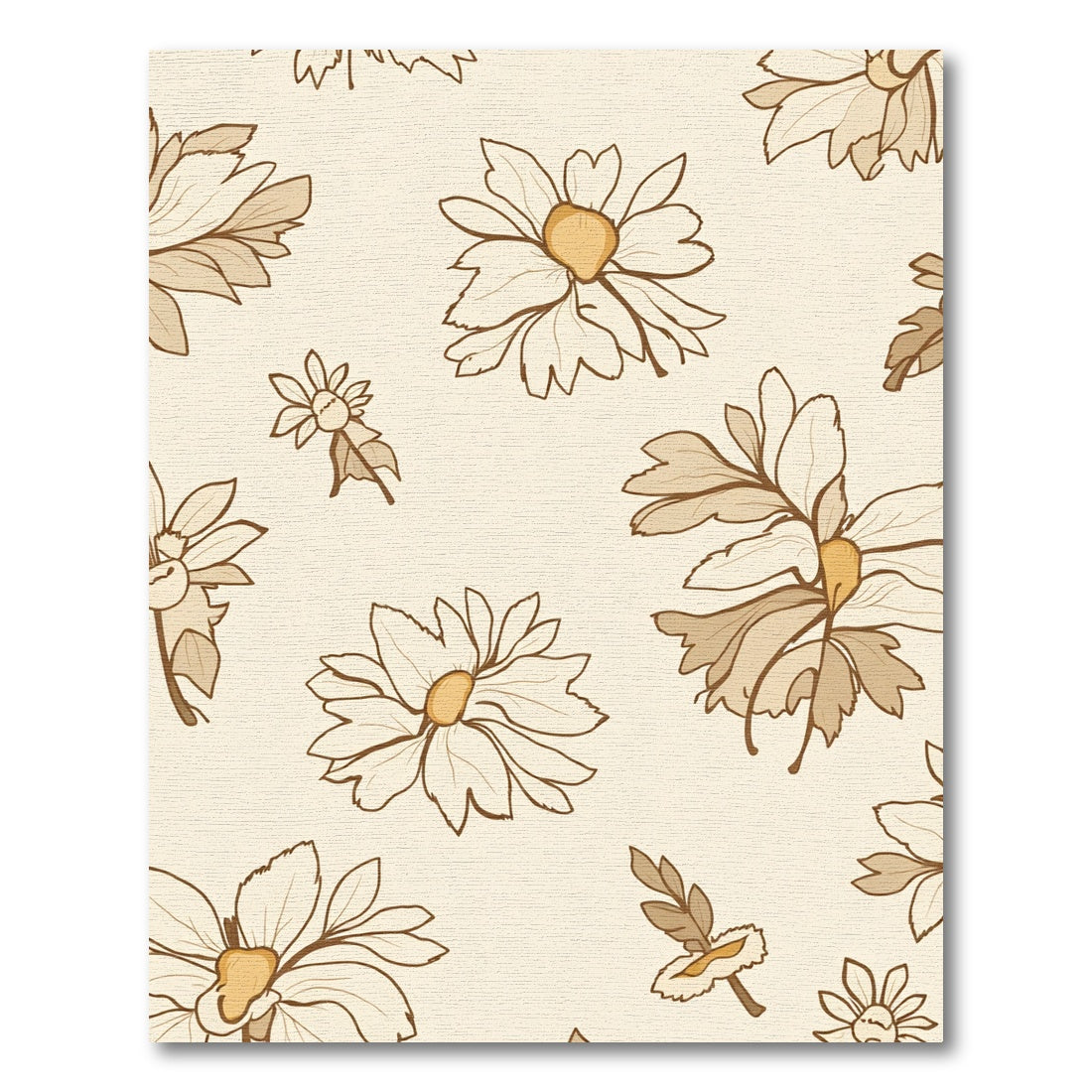 Vintage Floral Daisy Cream Rug