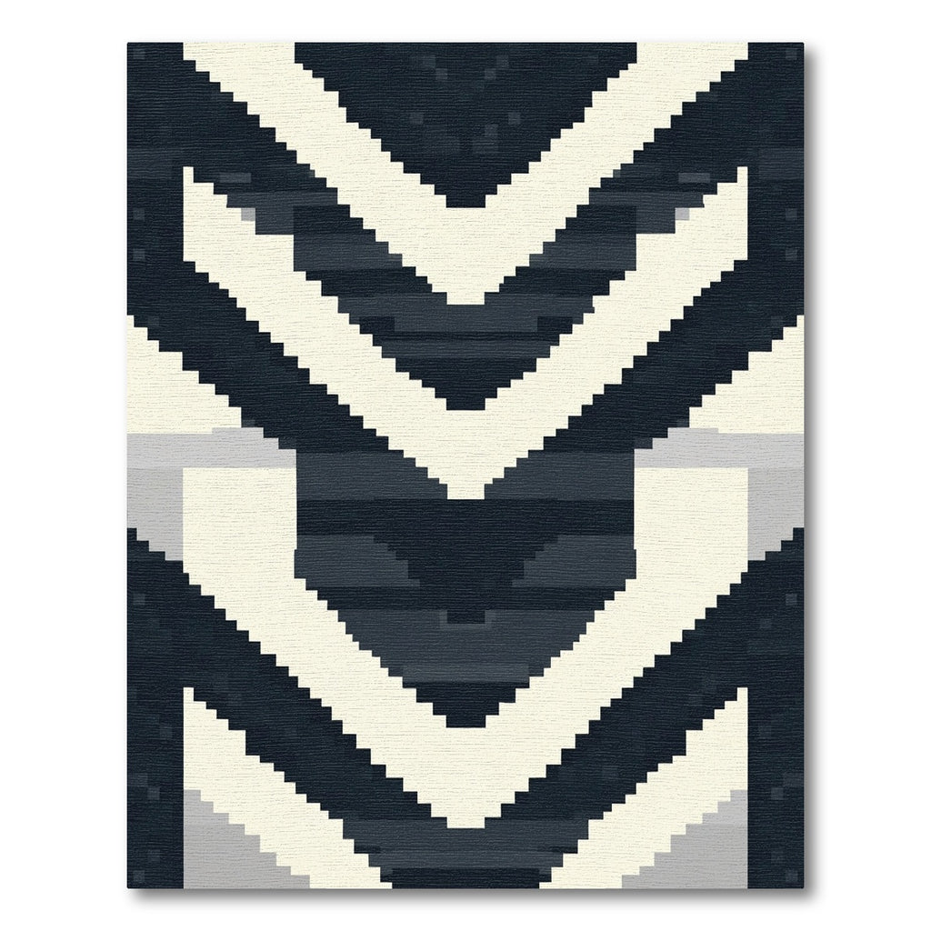 Dark Gray Chevron Stripes Rug