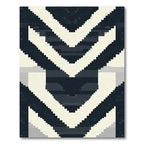 Dark Gray Chevron Stripes Rug