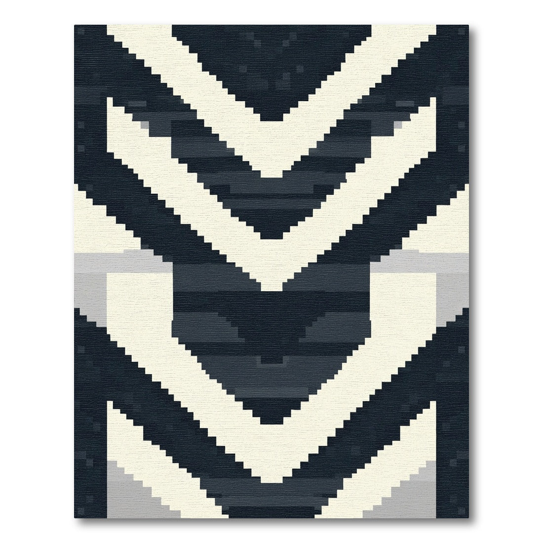 Dark Gray Chevron Stripes Rug