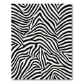 Textured Black White Animal Stripes Rug