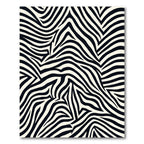 Textured Black White Animal Stripes Rug