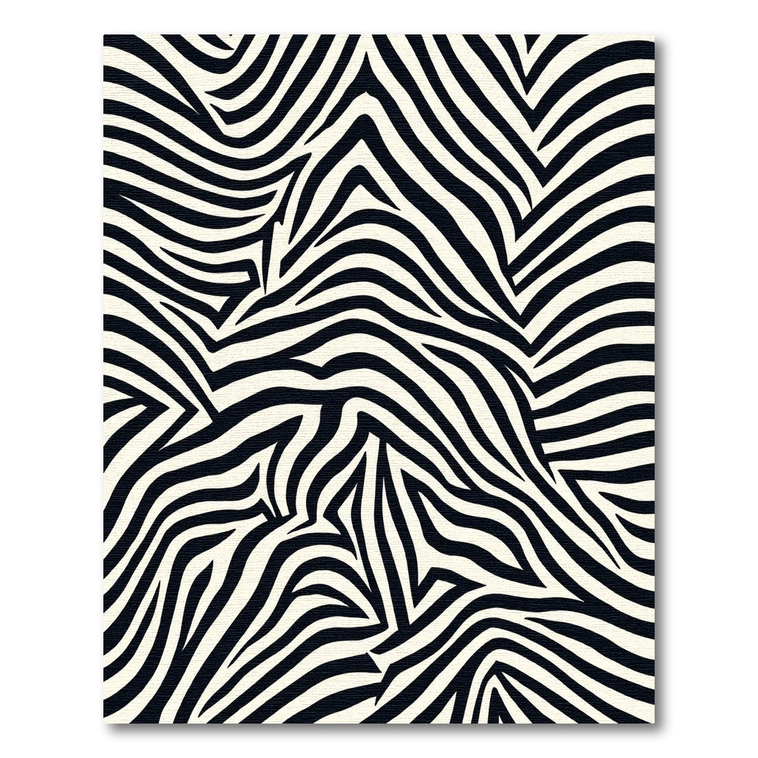 Textured Black White Animal Stripes Rug