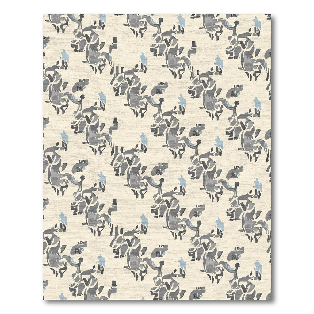 Abstract Gray Blue Flowing Shapes Rug