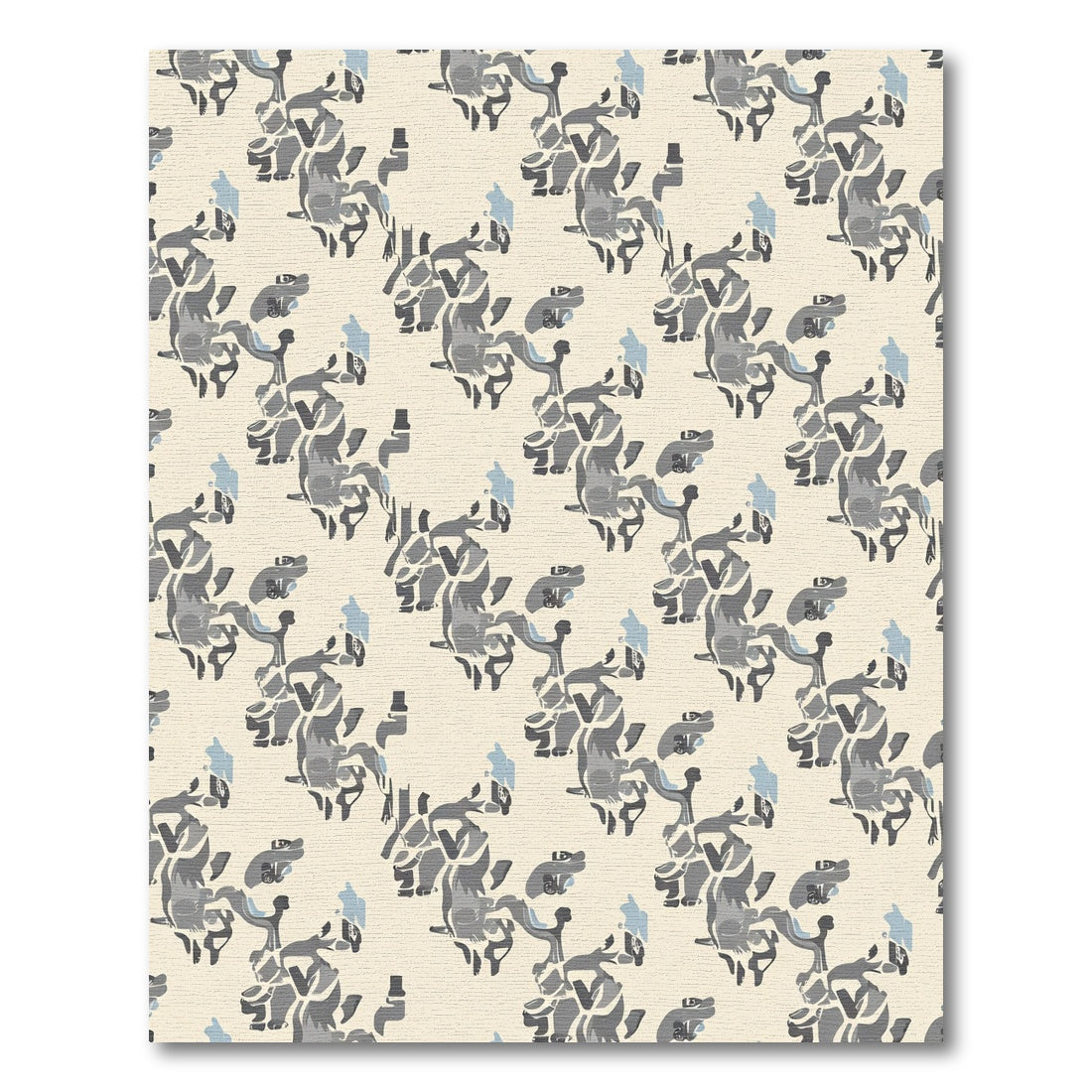 Abstract Gray Blue Flowing Shapes Rug