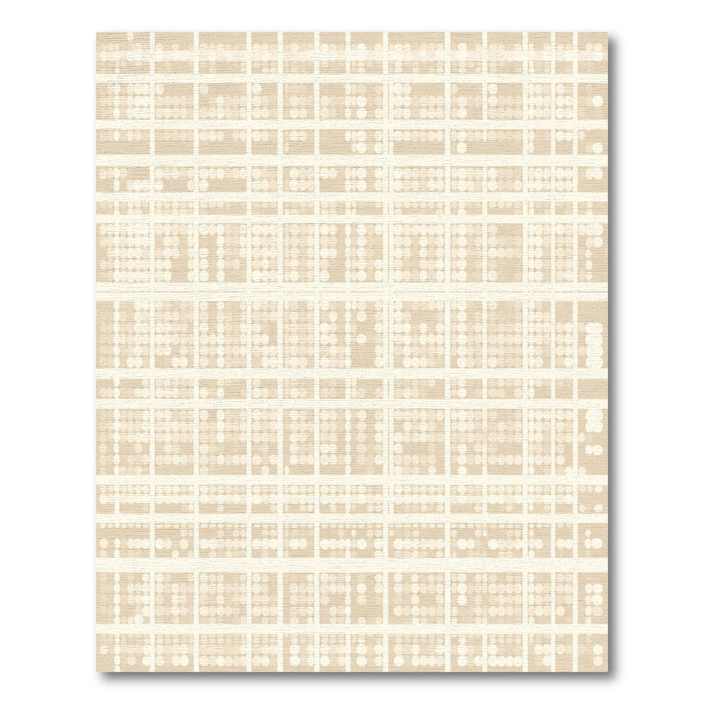 Soft Beige Grid Dot Texture Rug