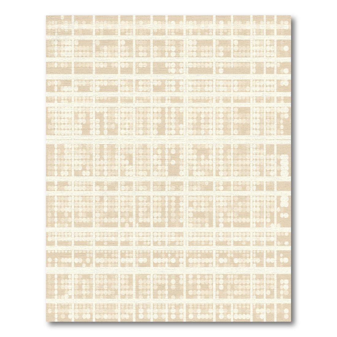 Soft Beige Grid Dot Texture Rug