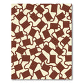 Crimson Linked Squares Abstract Rug