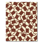 Crimson Linked Squares Abstract Rug