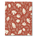 Terracotta Tropical Leaf Silhouette Rug