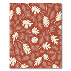 Terracotta Tropical Leaf Silhouette Rug