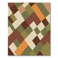Earthy Geometric L-Shape Composition Rug
