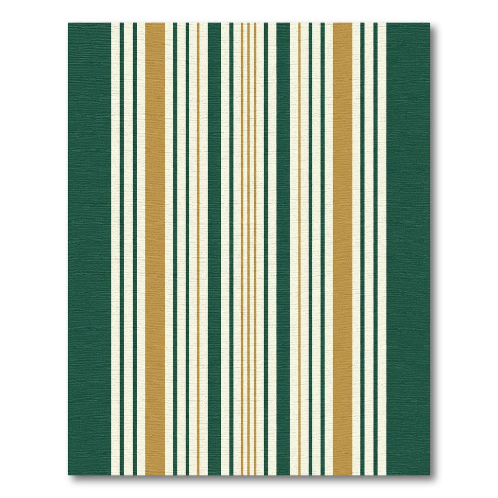Deep Evergreen And Gold Stripe Rug