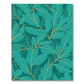 Teal Tropical Leaf Overlay Rug