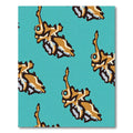 Golden Butterfly Turquoise Repeating Pattern Rug