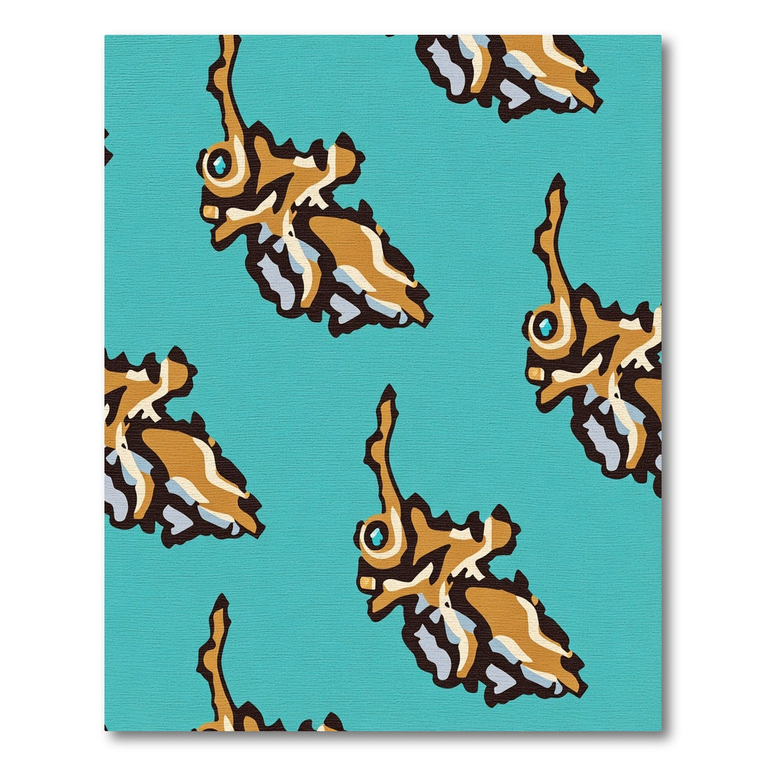 Golden Butterfly Turquoise Repeating Pattern Rug