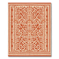 Terracotta Textured Geometric Maze Rug