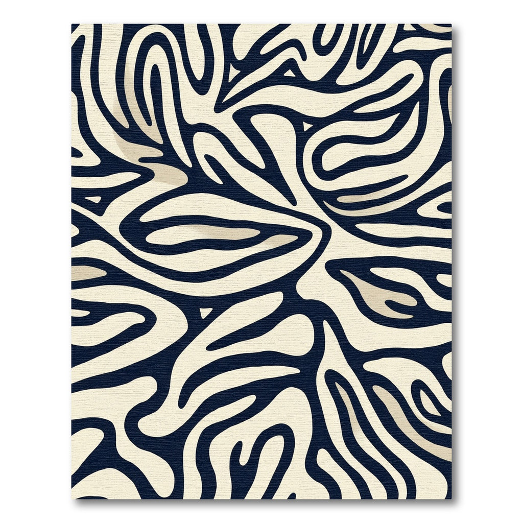 Abstract Cream Zebra Swirls Rug