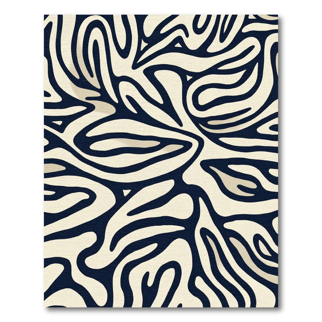 Abstract Cream Zebra Swirls Rug