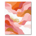 Pink Coral Abstract Wavy Gold Glitter Rug